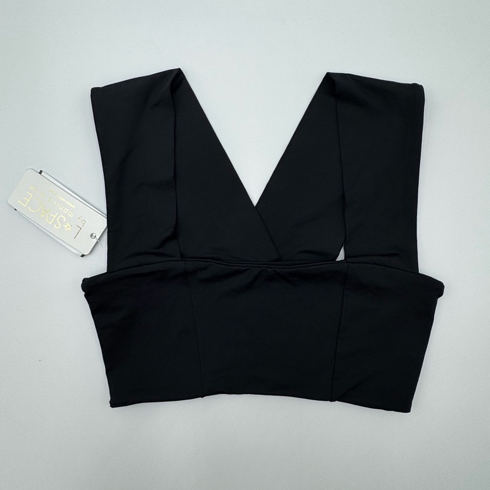 L*Space Women's Black Parker Bikini Top Size XS NWT